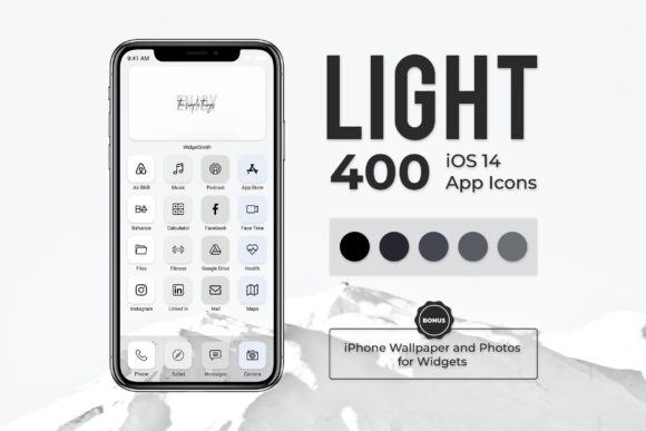 Light IOS 14 App Icon Set Bundle